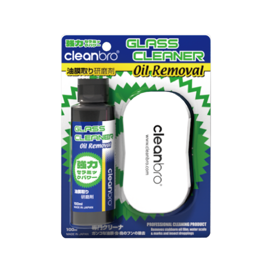 Glass cleaner-oil removal